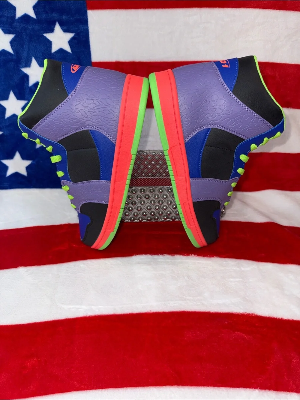 And1 Men’s Basketball Shoes - Blue, Purple & Neon Green Accents